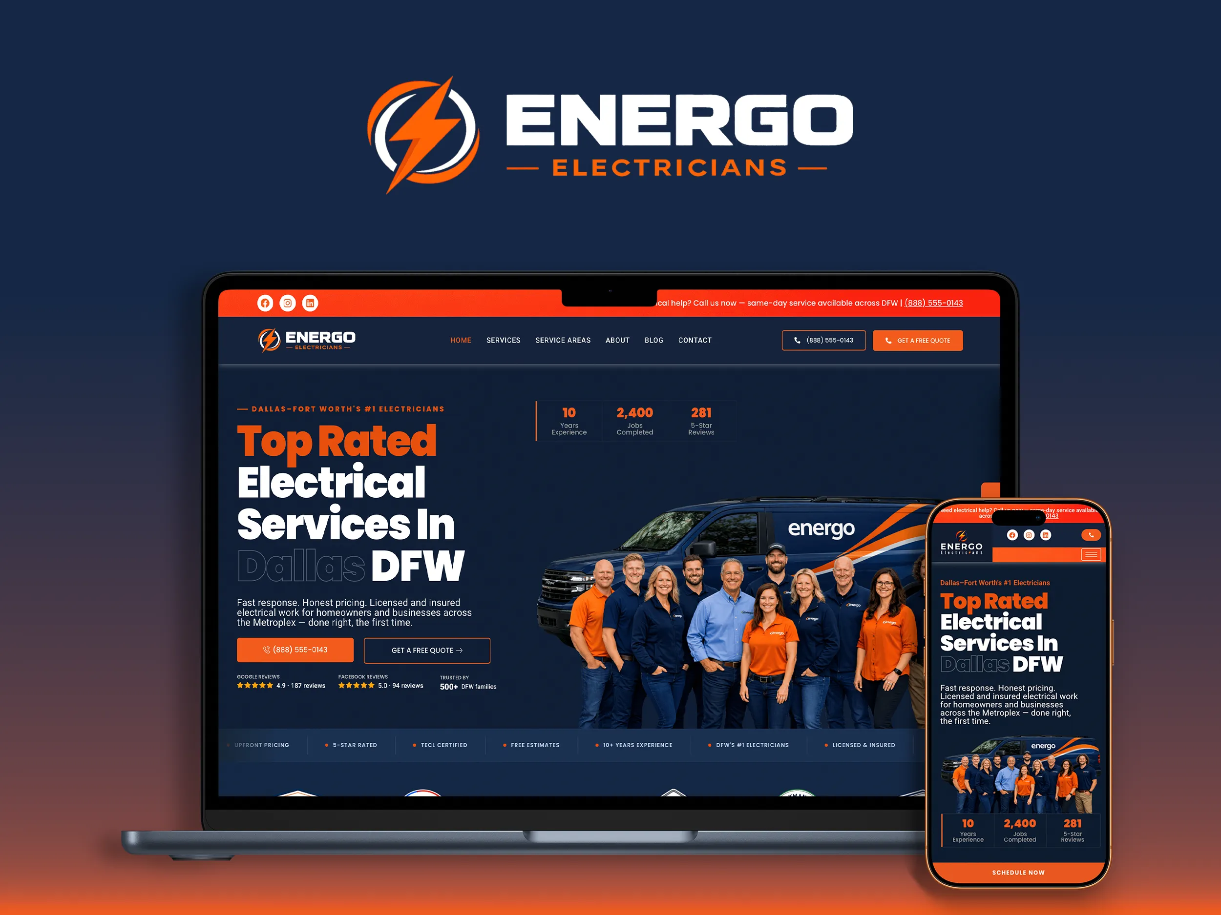 Energo Electricians website
